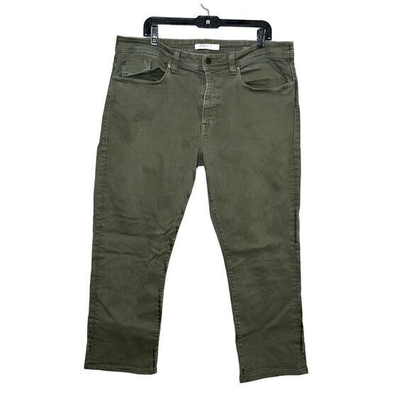 Fidelity Denim Mens Green Olive Jimmy Slim Straight Karma Jeans Size 40 - Picture 1 of 8
